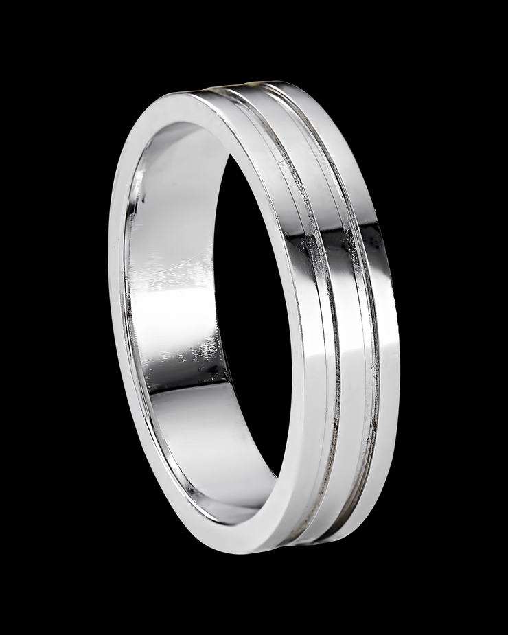 Minimalist Triple Streamline Wedding Band