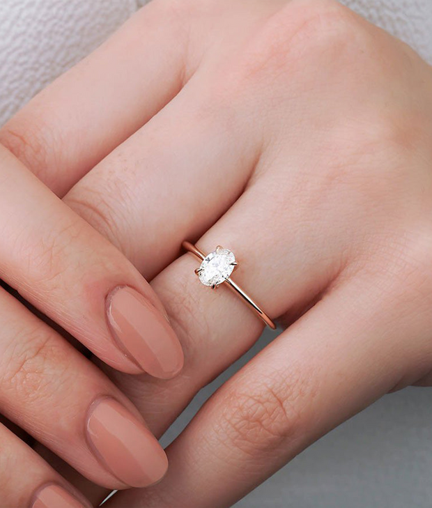 Oval Cut GIA Certified Solitaire Diamond Ring