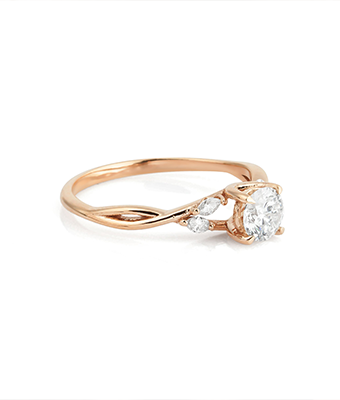 Round Cut Marquise Solitaire Diamond Ring