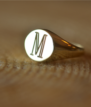 Monogram Signet Ring-Minimalist Designs