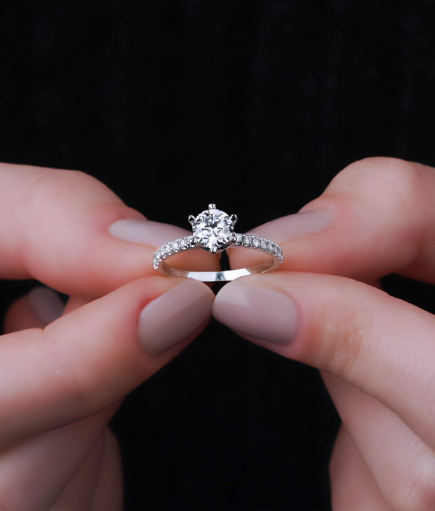 Round Cut HRD Certified Solitaire Diamond Ring