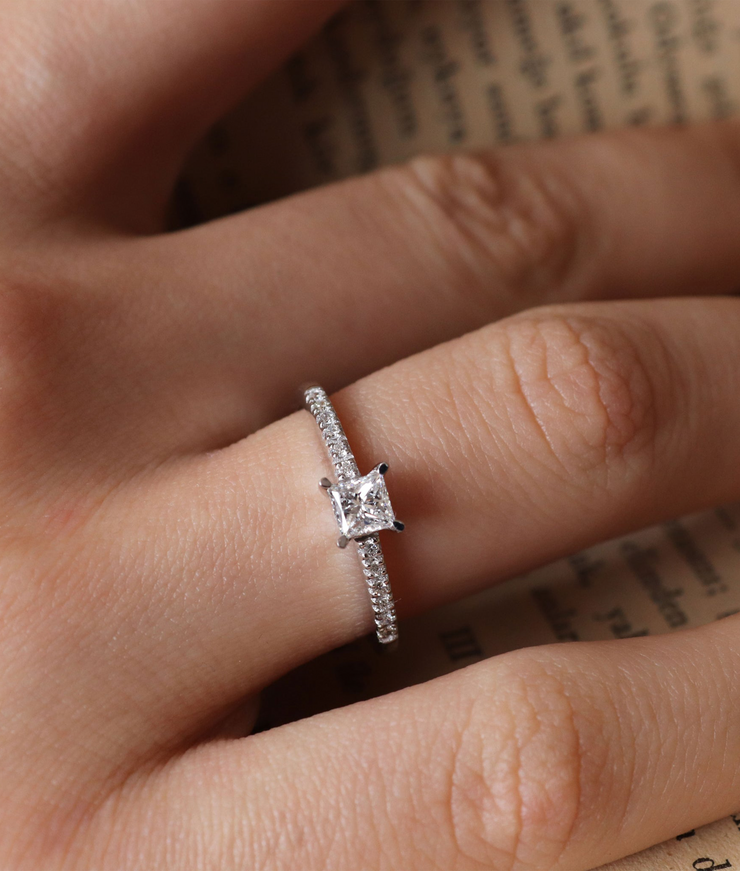 Princess Cut Diamond Solitaire Ring