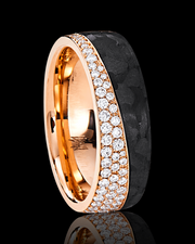 Wedding Band with Diamonds and Carbon