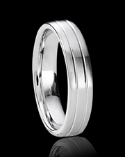 Double Streamline Wedding Band in Solid Gold