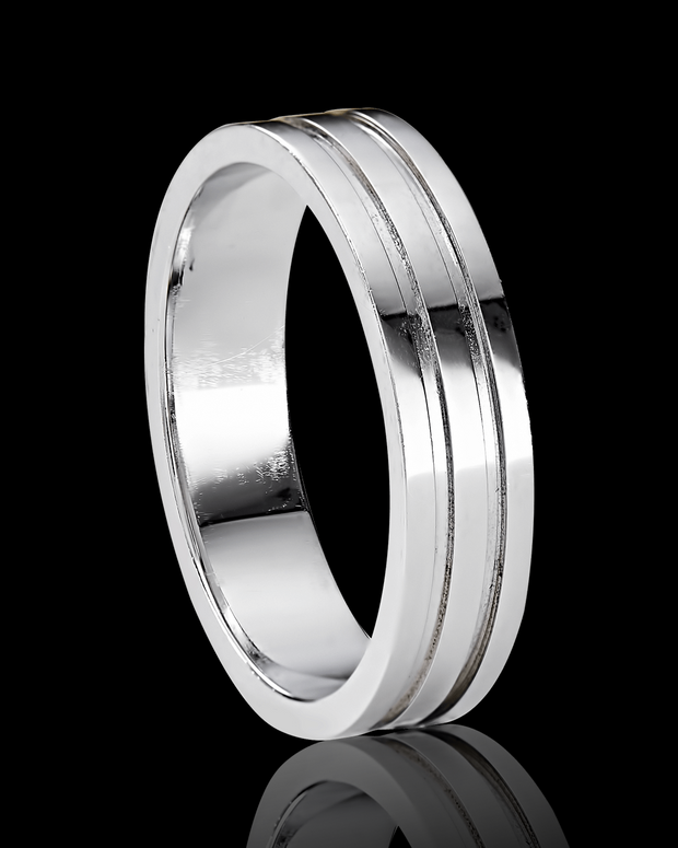 Minimalist Triple Streamline Wedding Band