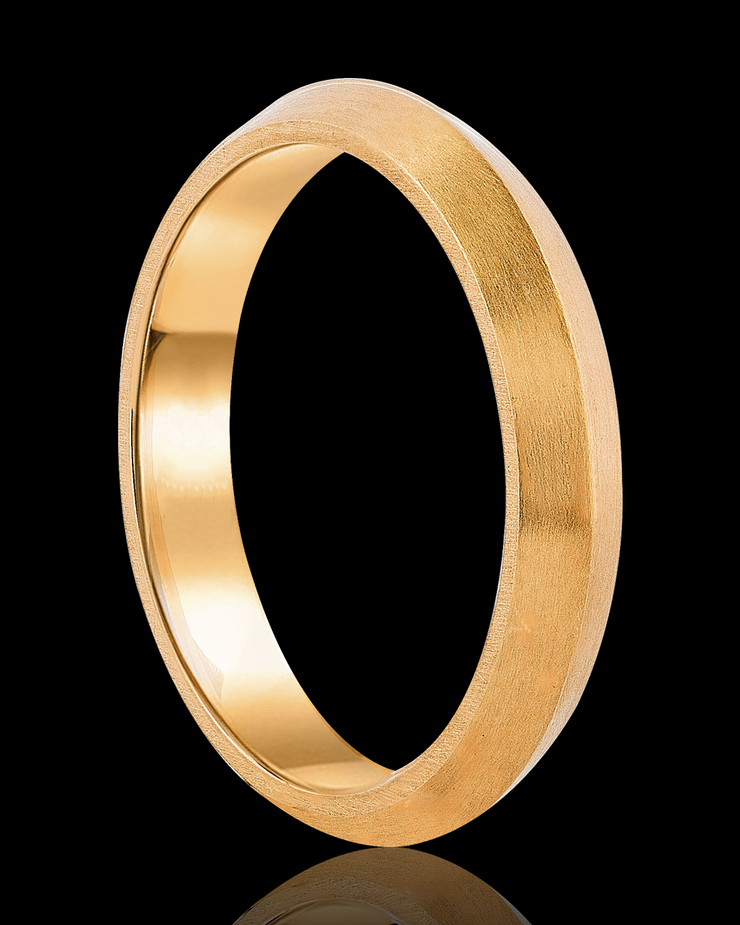 Solid Gold Pyramidal Wedding Band