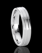 Double Streamline Wedding Band in Solid Gold