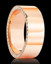 7mm Wedding Band in Solid Gold with Diamonds