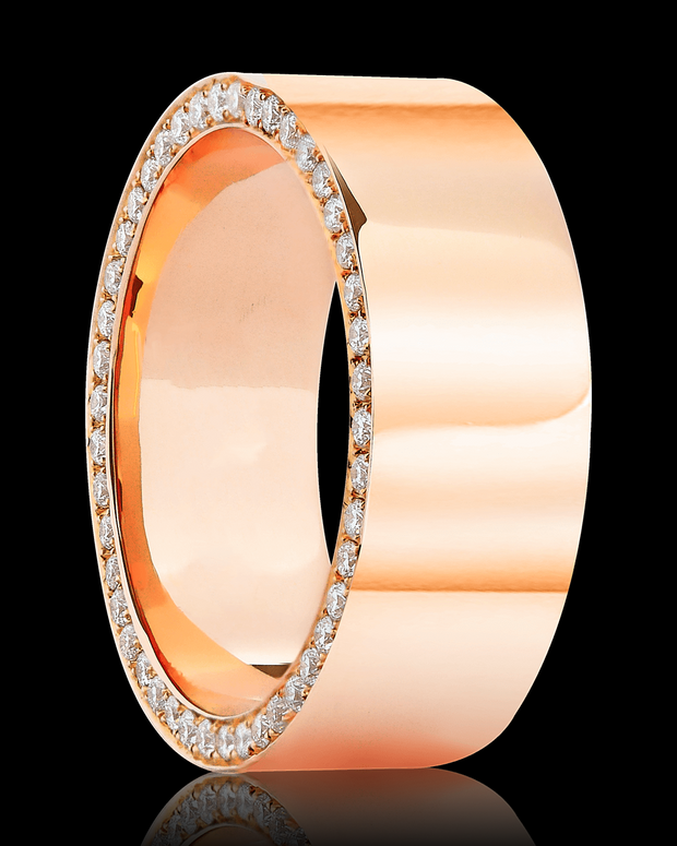 7mm Wedding Band in Solid Gold with Diamonds