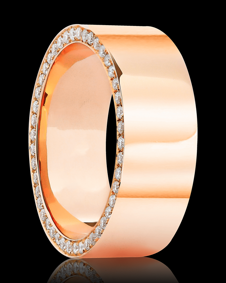 7mm Wedding Band in Solid Gold with Diamonds