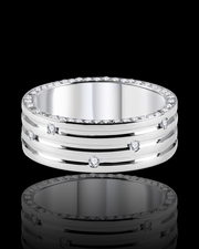 Wedding Band with Diamonds 9mm