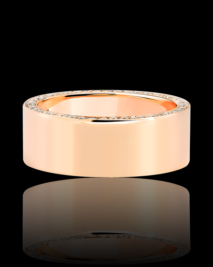 7mm Wedding Band in Solid Gold with Diamonds