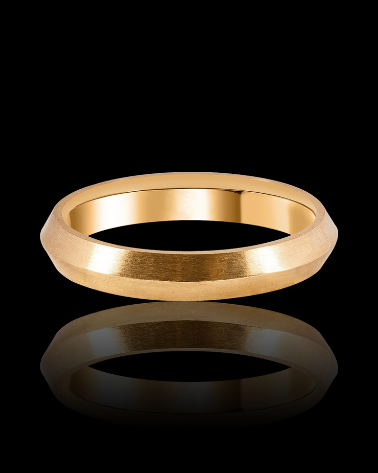 Solid Gold Pyramidal Wedding Band