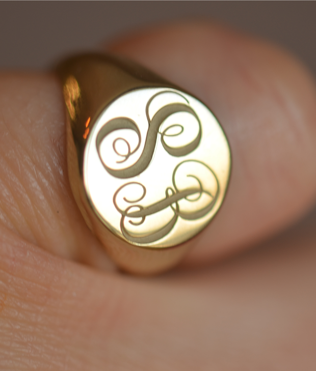 Custom Made Monogram Signet Ring-Minimalist Designs