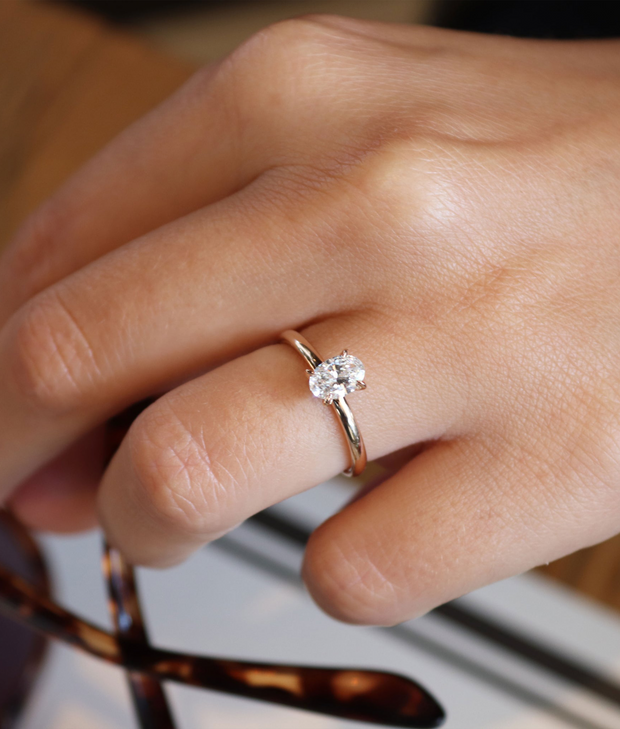 Oval Cut GIA Certified Solitaire Diamond Ring
