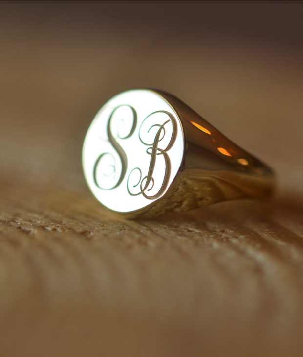 Custom Made Monogram Signet Ring-Minimalist Designs