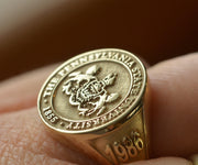 ring; signet ring; family crest ring; monogram ring; monogram signet ring; family ring; crest ring; coat of arms ring; class ring; college ring; university ring; graduation ring; customized jewelry; custom jewelry; personalized jewelry; custom made ring; made to order ring; solid gold ring; solid gold necklace; silver ring; silver necklace; sterling silver jewelry; sterling silver ring; sterling silver necklace; personalized necklace; custom made necklace; 