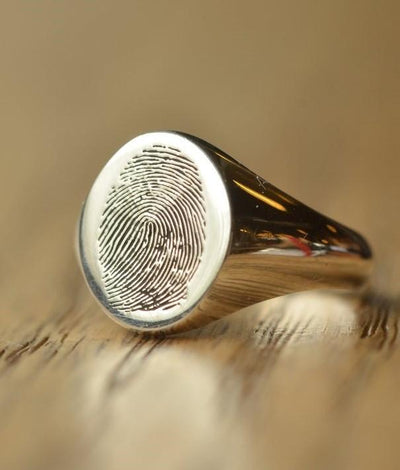 Solid Gold Design Your Own -  Fingerprint Ring