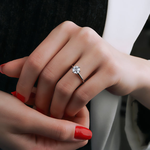 Round Cut HRD Certified Solitaire Diamond Ring