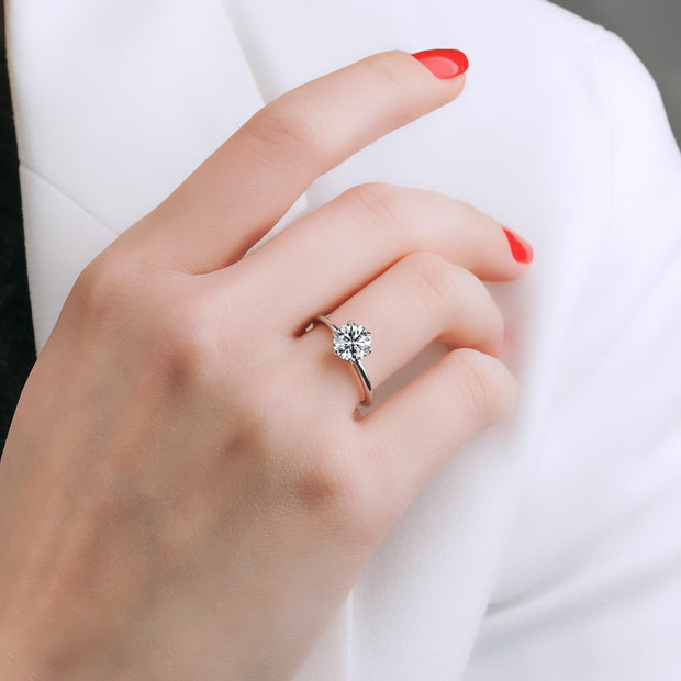 Round Cut HRD Certified Solitaire Diamond Ring