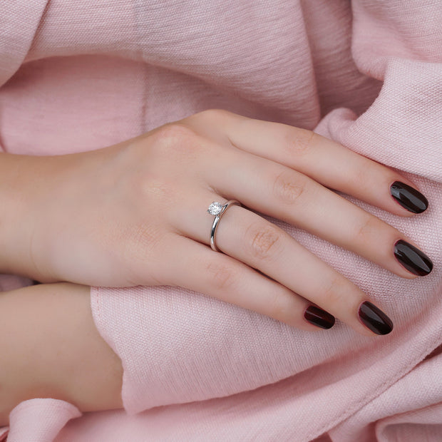 Round Cut Solitaire Diamond Ring