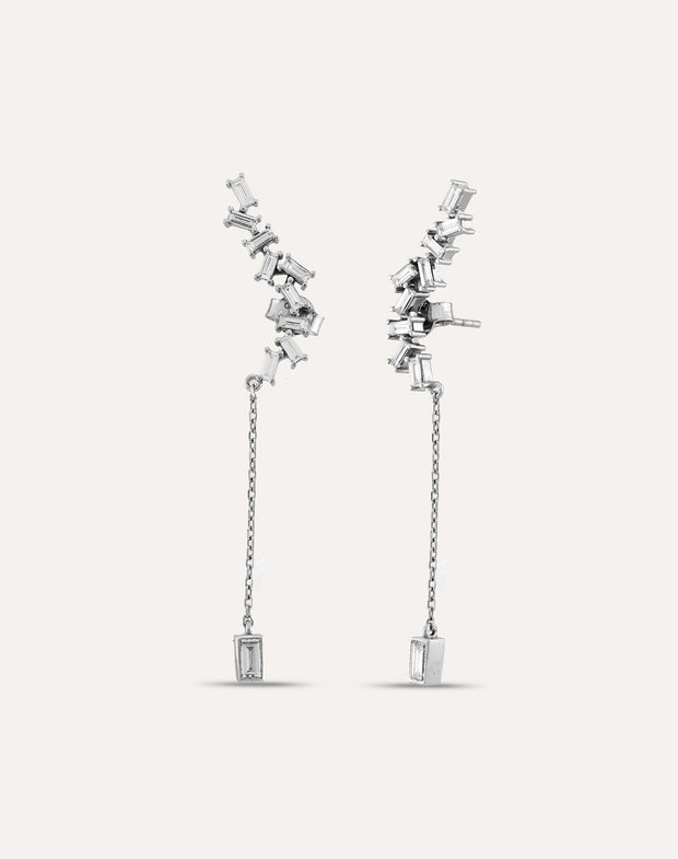 0.93 CT Baguette Diamond Earrings