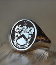 Custom Made Family Crest Ring - Brumfield Family Crest - Any Crest-Minimalist Designs
