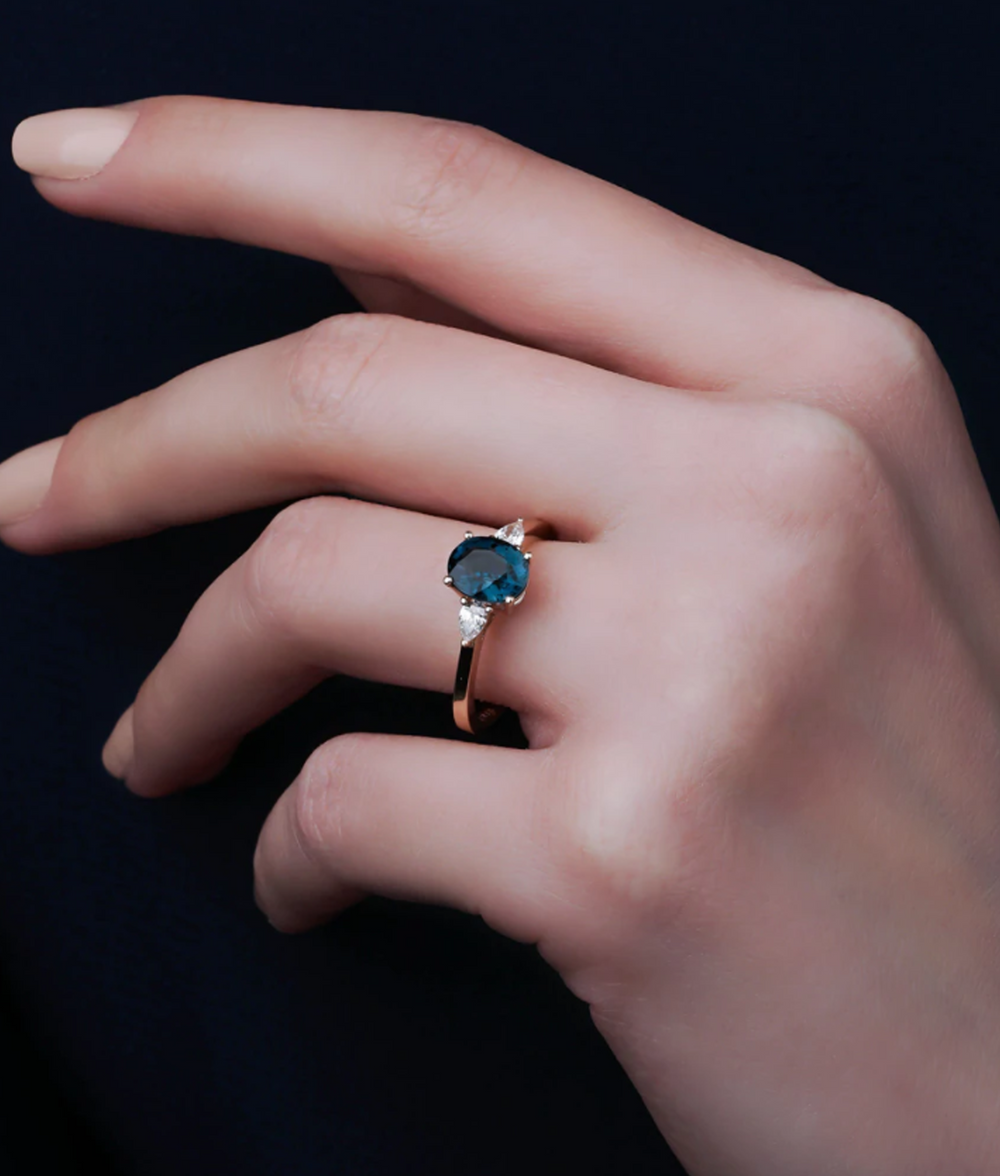 London Blue Topaz Diamond Ring
