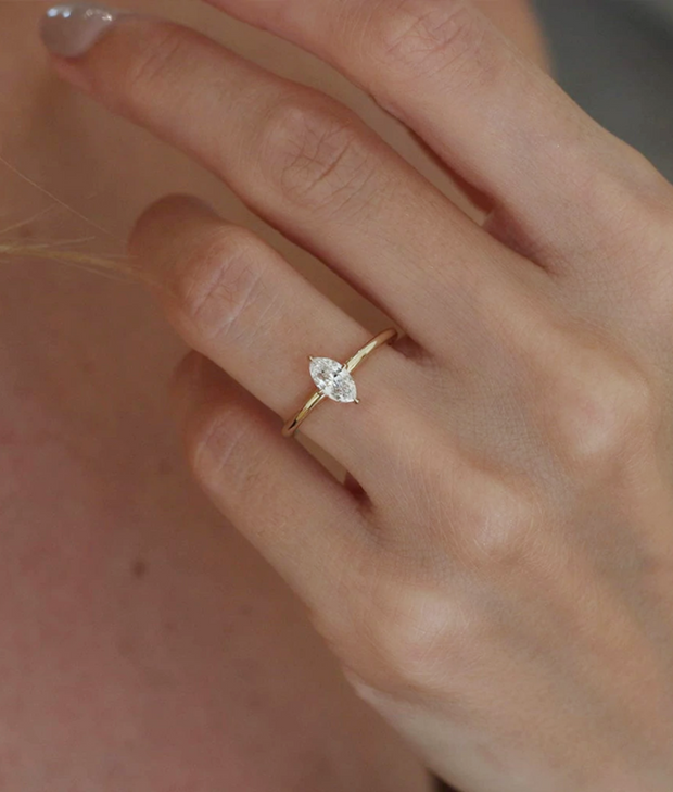 Marquise Cut Gia Certified Solitaire Diamond Ring